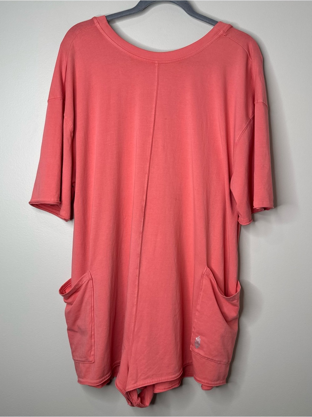 FP Movement Hot Shot Short Sleeve Romper Peach Orange Size Medium Athleisure